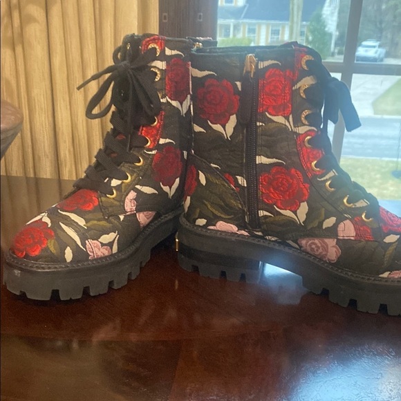 Kate Spade Floral Women's Boots - Black and Red - Picture 3 of 7